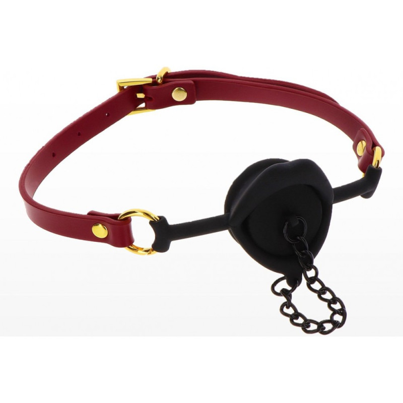 Кляп с пробкой на цепочке Taboom, черно-красный Кляп с пробкой на цепочке Taboom, черно-красный