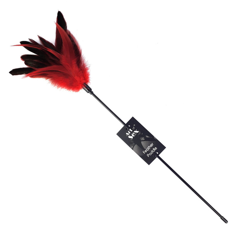 Щекоталка с пером петуха Art of Sex – Feather Paddle, красная Щекоталка с пером петуха Art of Sex – Feather Paddle, красная