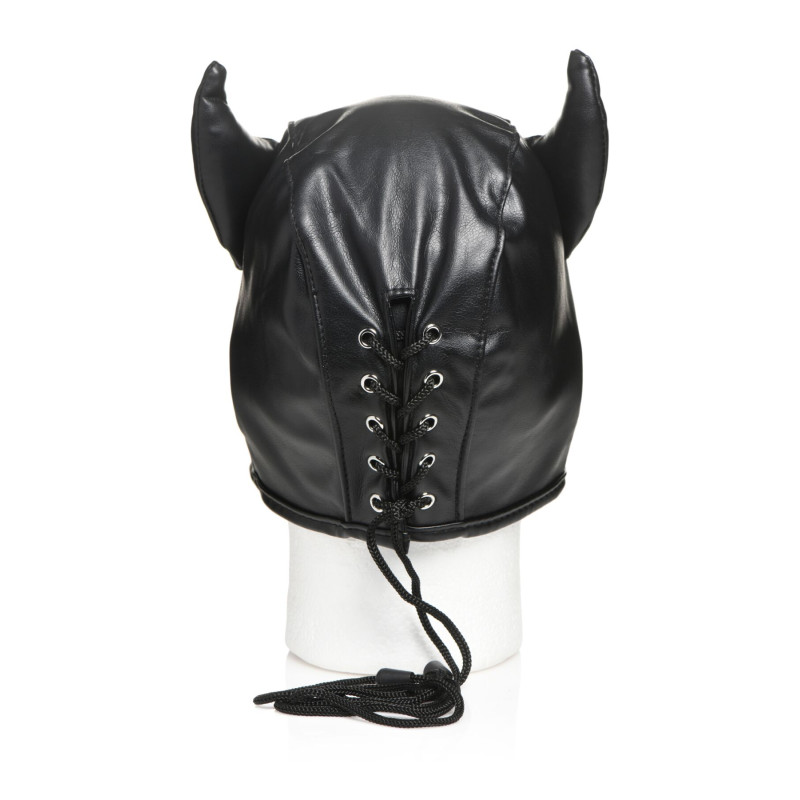 Маска с рогами Master Series: Dungeon Demon Bondage Mask with Horns, черная Маска с рогами Master Series: Dungeon Demon Bondage Mask with Horns, черная
