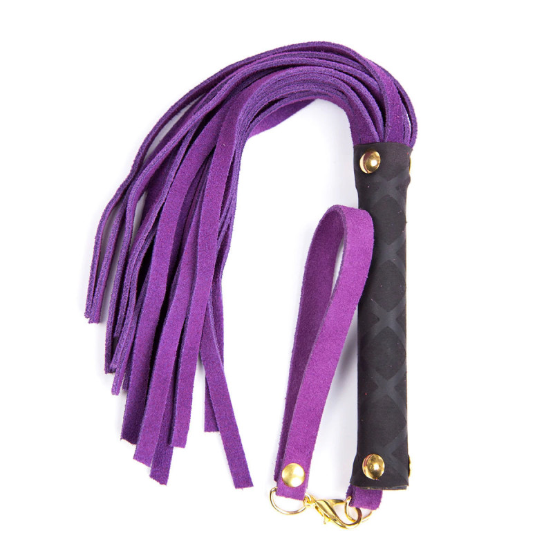 Флоггер DS Fetish Leather flogger S purple 27 см Флоггер DS Fetish Leather flogger S purple 27 см