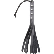 Міні флогер DS Fetish шкіра, чорний, 27 см