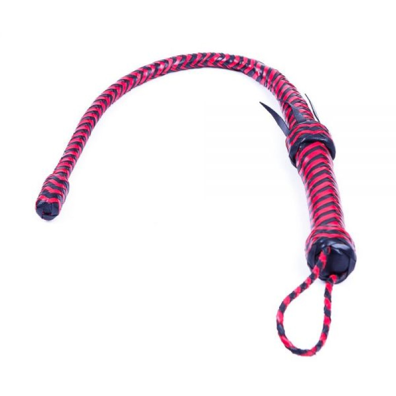 Батіг натуральна шкіра DS Fetish Black & Red Leather з твердим наконечником 64 см Батіг натуральна шкіра DS Fetish Black & Red Leather з твердим наконечником 64 см
