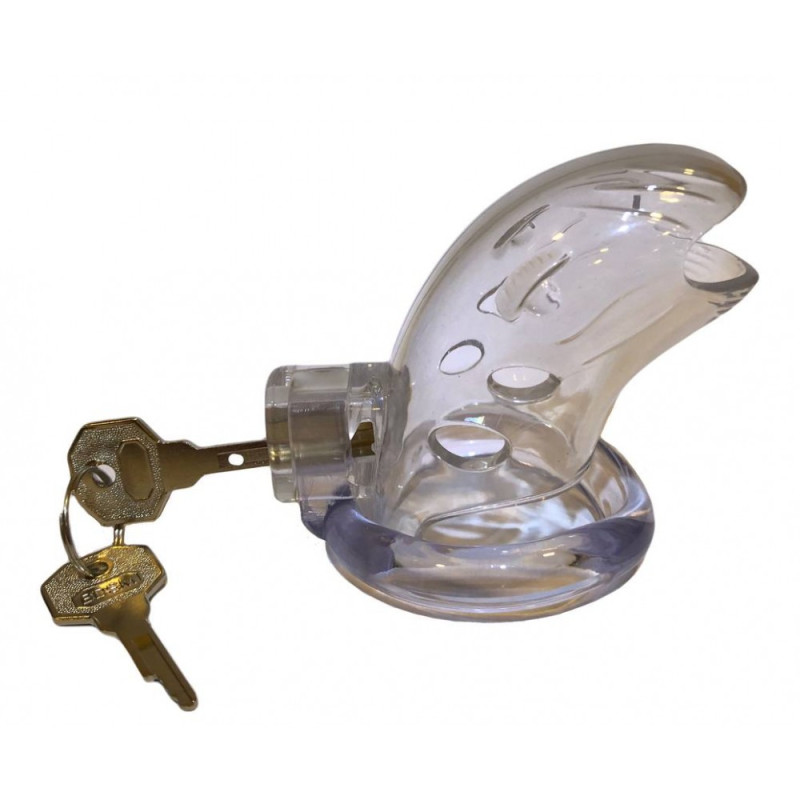 Пояс верности с тремя кольцами Loveshop Runye Chastity cage прозрачный