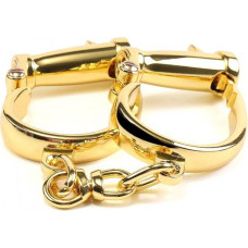 Наручники с короткой цепочкой Lockink, металлические, золотые