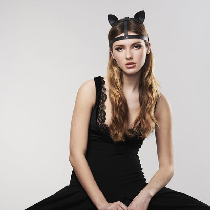 Маска кішечки Bijoux Indiscrets MAZE Cat Ears Headpiece Чорна Маска кішечки Bijoux Indiscrets MAZE Cat Ears Headpiece Чорна
