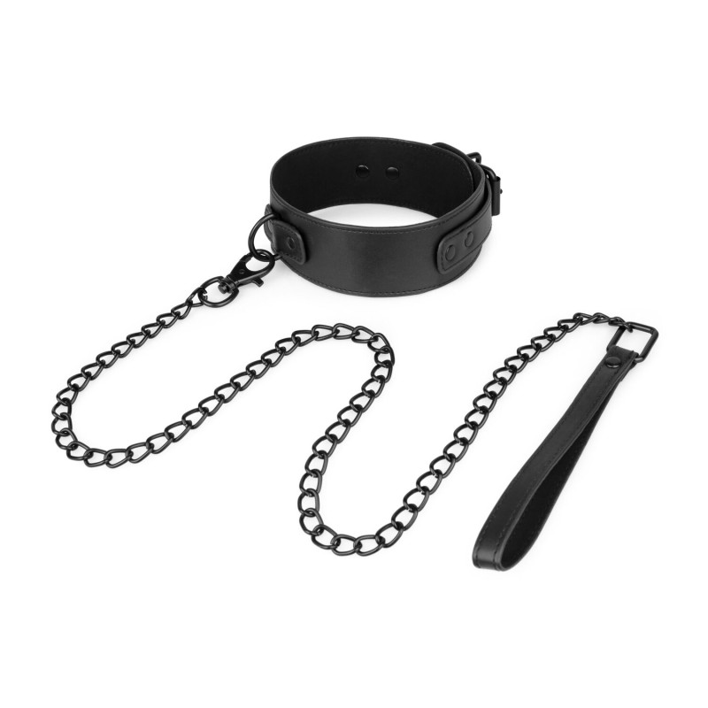 Нашийник з повідцем Bedroom Fantasies: Faux Leather Collar & Chain Нашийник з повідцем Bedroom Fantasies: Faux Leather Collar & Chain