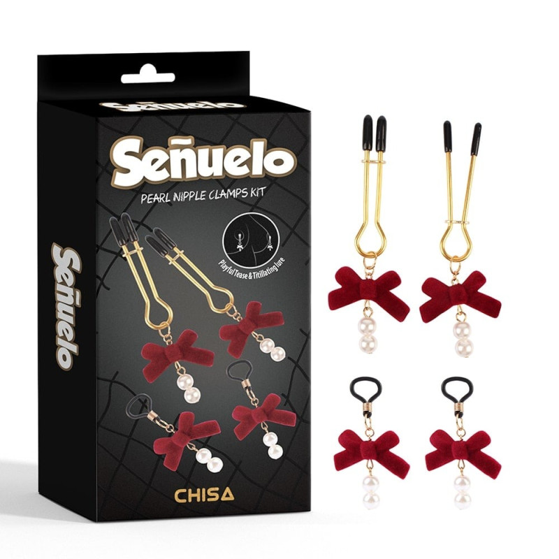 Зажимы на соски Chisa Pearl Nipple Clamps Kit-Senuelo Зажимы на соски Chisa Pearl Nipple Clamps Kit-Senuelo