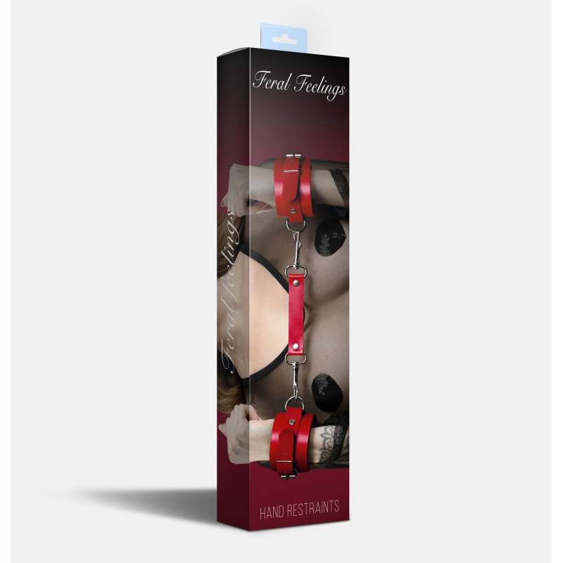 Наручники Feral Feelings - Hand Restraints, натуральна шкіра, червоні Наручники Feral Feelings - Hand Restraints, натуральна шкіра, червоні