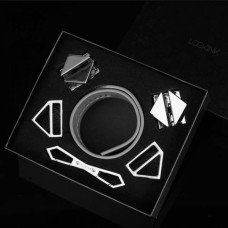 Наручники с фиксаторами и карабинами. Lockink кожа, черные.