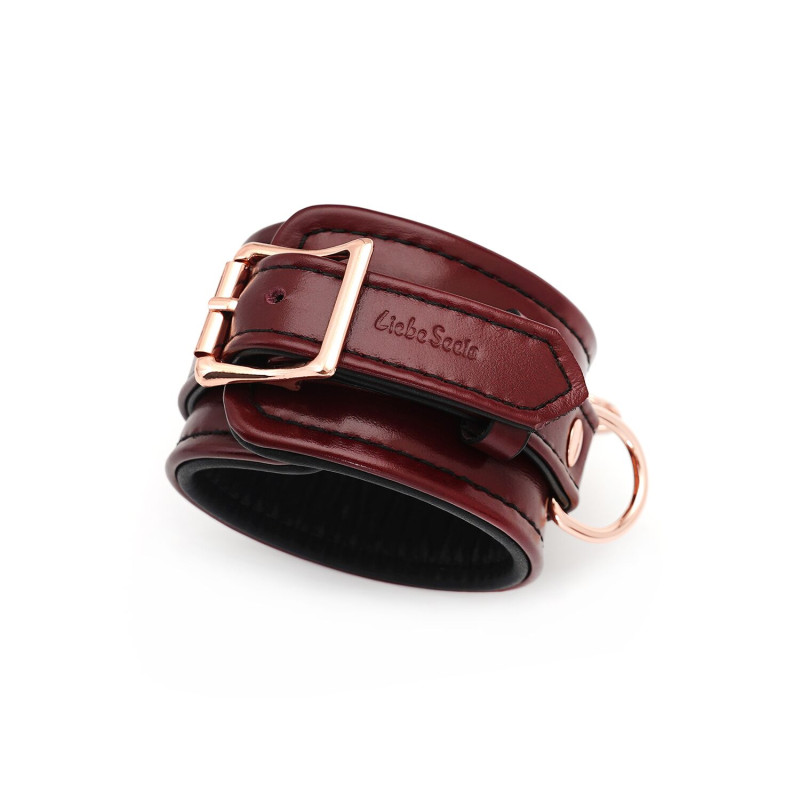 Кожаные поножи Liebe Seele Wine Red Ankle Cuffs, съемная цепочка-крепление Кожаные поножи Liebe Seele Wine Red Ankle Cuffs, съемная цепочка-крепление