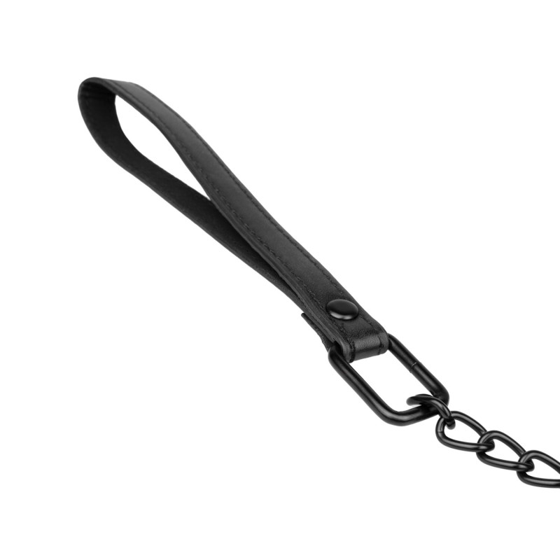 Нашийник з повідцем Bedroom Fantasies: Faux Leather Collar & Chain Нашийник з повідцем Bedroom Fantasies: Faux Leather Collar & Chain