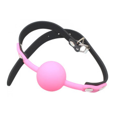 Кляп силиконовый DS Fetish Silicone ball gag metal accesso pink