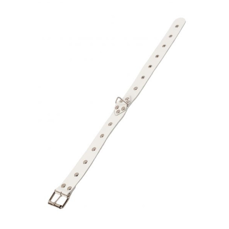 Нашийник sLash Leather Restraints Collar, White Нашийник sLash Leather Restraints Collar, White