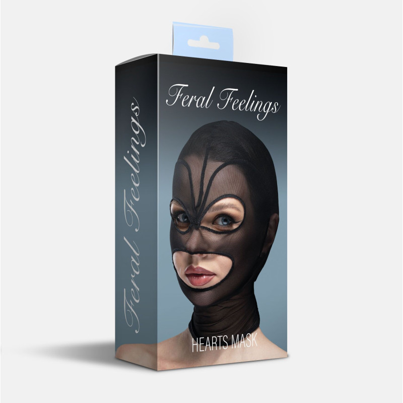 Маска сердце сетка с открытым ртом и глазами Feral Feelings - Hearts Mask Black/Black Маска сердце сетка с открытым ртом и глазами Feral Feelings - Hearts Mask Black/Black