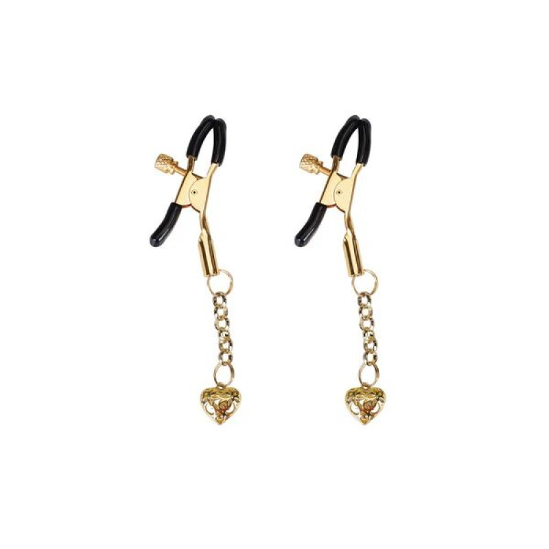 Зажимы для сосков Liebe Seele Hollow Heart Nipple Clamps Gold Зажимы для сосков Liebe Seele Hollow Heart Nipple Clamps Gold