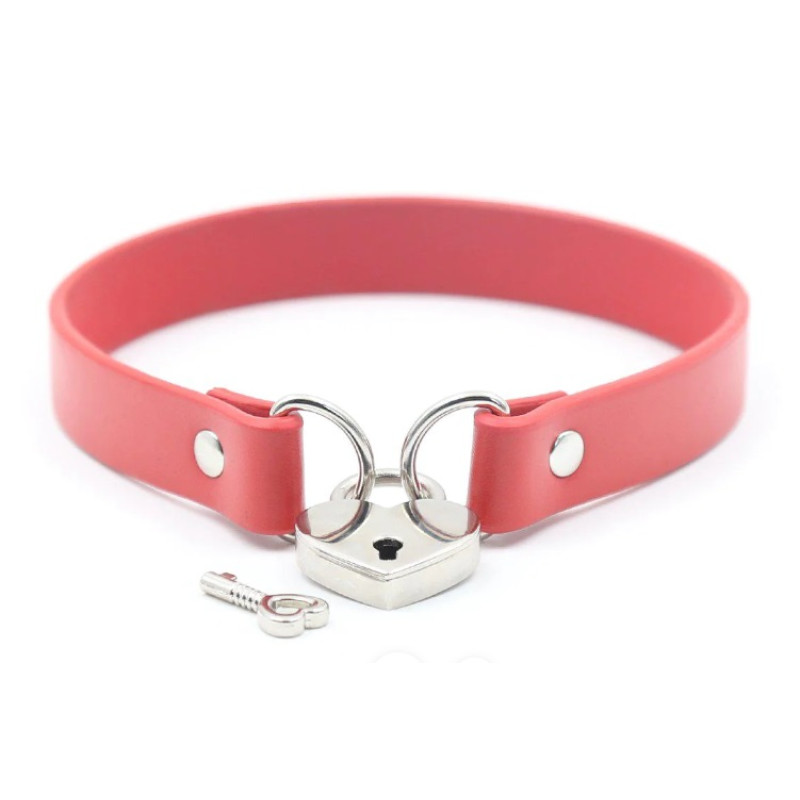 Чокер DS Fetish Locking collar red Чокер DS Fetish Locking collar red