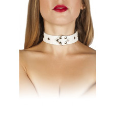 Нашийник sLash Leather Restraints Collar, White