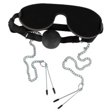 Набір Bad Kitty БДСМ Mundknebel mit Kette Чорна