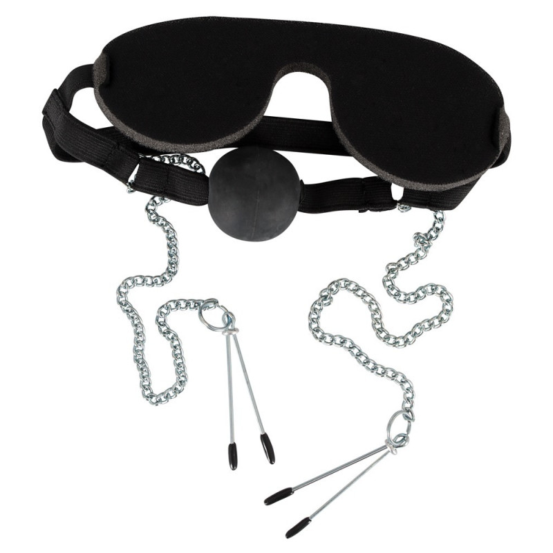 Набір Bad Kitty БДСМ Mundknebel mit Kette Чорна