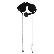 Набір Bad Kitty БДСМ Mundknebel mit Kette Чорна
