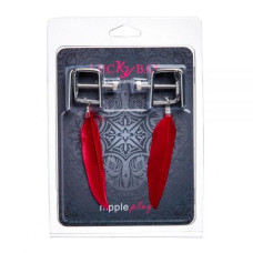 Зажимы на соски Lucky Bay Nipple play квадратные перышки Красные