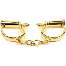 Наручники с короткой цепочкой Lockink, металлические, золотые