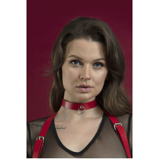 Чокер с колечком Feral Feelings Choker красный