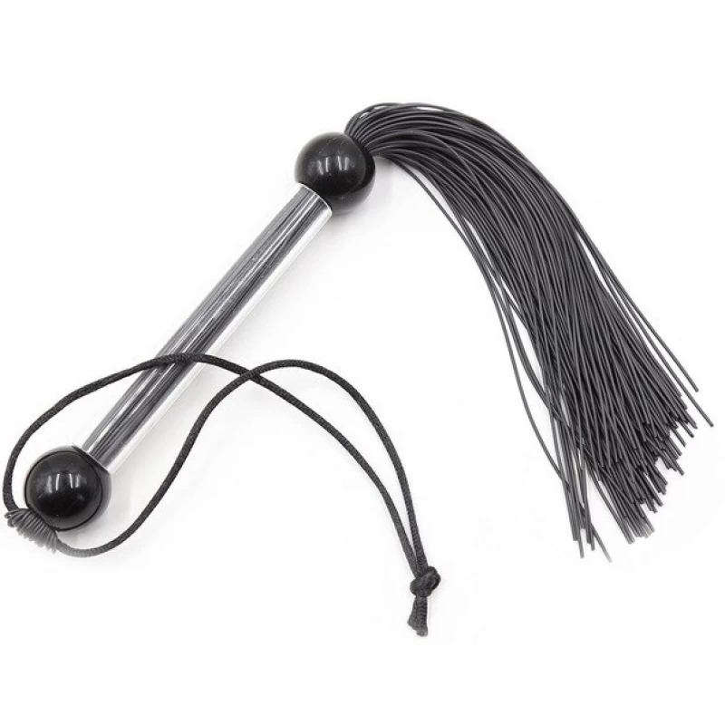 Флогер DS Fetish FLOGGER черный, прозрачная ручка, 28 см