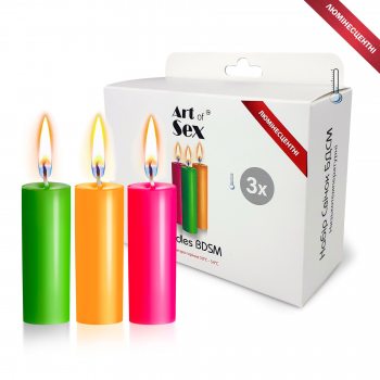 Набір свічок воскових Art of Sex S 10 см (3 шт), низькотемпературні, люмінісцентні