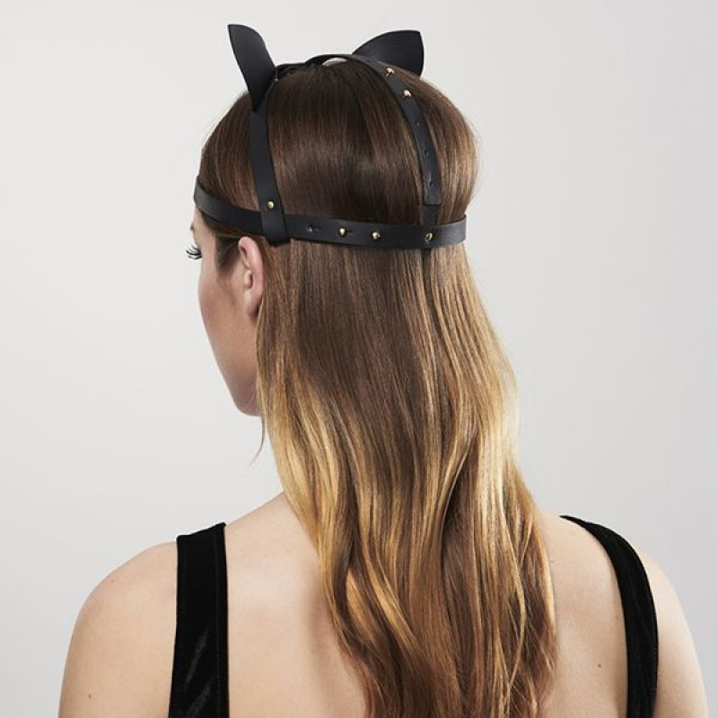Маска кішечки Bijoux Indiscrets MAZE Cat Ears Headpiece Чорна Маска кішечки Bijoux Indiscrets MAZE Cat Ears Headpiece Чорна