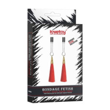 Зажимы для сосков LoveToy Bondage Fetish Glamor Tassel Nipple Clamp Red