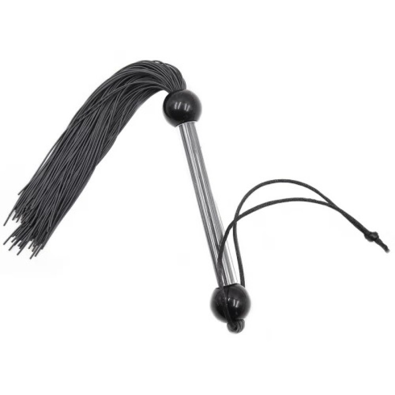 Флогер DS Fetish FLOGGER черный, прозрачная ручка, 28 см