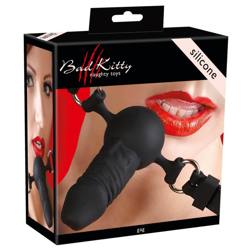 Кляп з пенісом Bad Kitty Gag Silicone