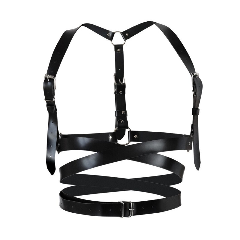 Кожаная портупея Art of Sex - Melani Leather harness, Черная L-2XL Кожаная портупея Art of Sex - Melani Leather harness, Черная L-2XL