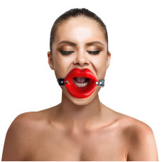 Кляп-расширитель в форме губ на ремешке Art of Sex натуральная кожа Gag Lips