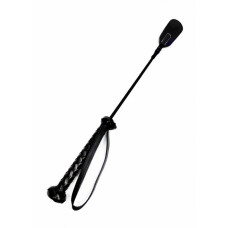 Стек з текстурованою ручкою та петелькою DS Fetish, екошкіра та метал, чорний, 45 см