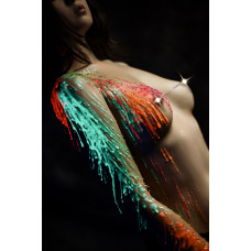 Свеча восковая Art of Sex size M 15 см низкотемпературная, люминесцентная Оранжевая