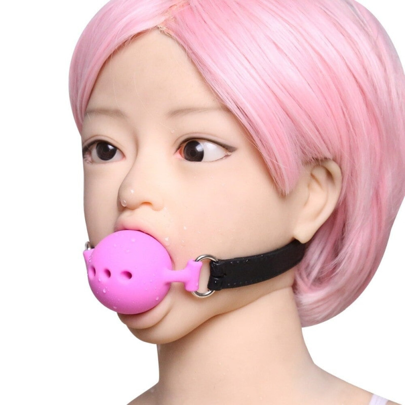 Кляп DS Fetish Mouth silicone gag L black/pink Кляп DS Fetish Mouth silicone gag L black/pink