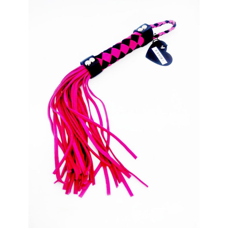 Флогер DS Fetish, замша, ромб, розовый хвост, черно-розовый, 38 см Флогер DS Fetish, замша, ромб, розовый хвост, черно-розовый, 38 см