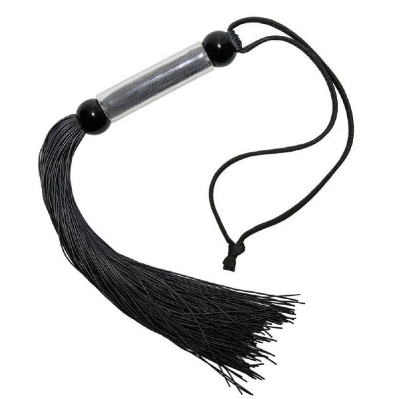 Флогер DS Fetish FLOGGER черный, прозрачная ручка, 51 см