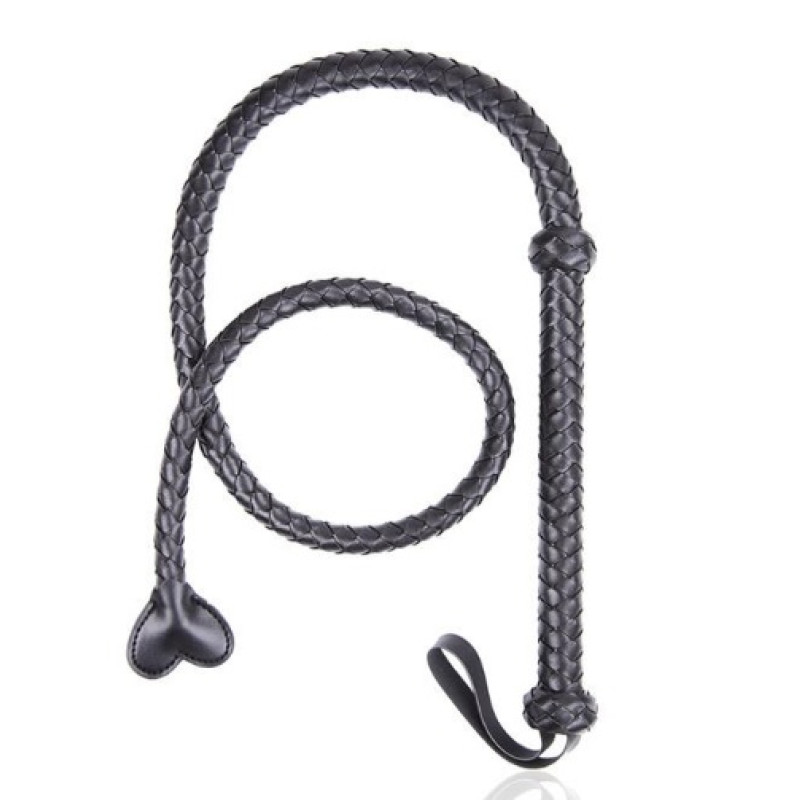 Батіг довгий DS Fetish Whip Long Heart Black Батіг довгий DS Fetish Whip Long Heart Black