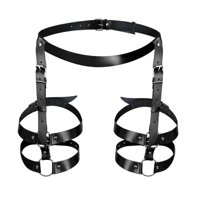 Кожаные гартеры Art of Sex - Melani Leather garters L-2XL Черные Кожаные гартеры Art of Sex - Melani Leather garters L-2XL Черные