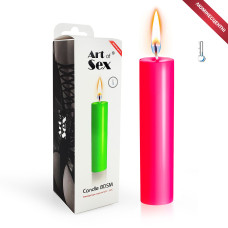Свеча восковая Art of Sex size M 15 см низкотемпературная, люминесцентная Розовая