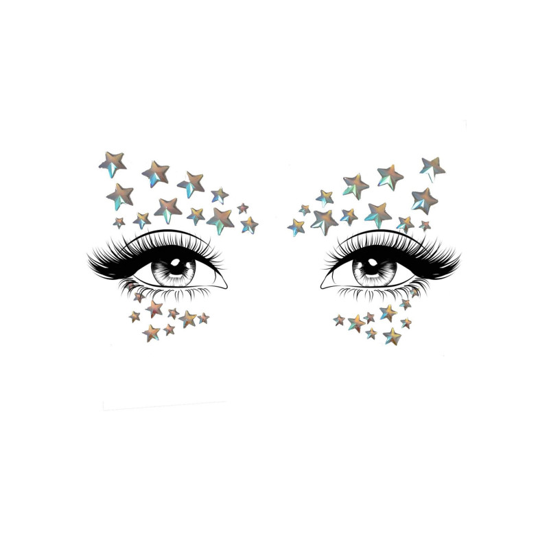 Прикраса-зірочки для тіла Leg Avenue Celeste face jewels sticker, наліпки, світяться у темряві Прикраса-зірочки для тіла Leg Avenue Celeste face jewels sticker, наліпки, світяться у темряві