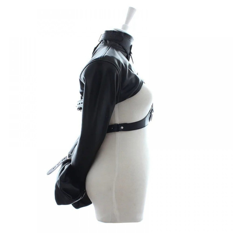 Бондажная умиротворяющая рубашка DS Fetish, экокожа, черная, One Size Бондажная умиротворяющая рубашка DS Fetish, экокожа, черная, One Size