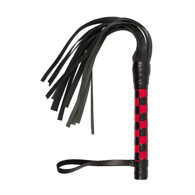 Плетіння sLash VIP Leather Flogger Чорна/Червона Плетіння sLash VIP Leather Flogger Чорна/Червона