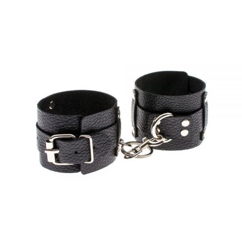 Наручники sLash Leather Dominant Hand Cuffs Чорні