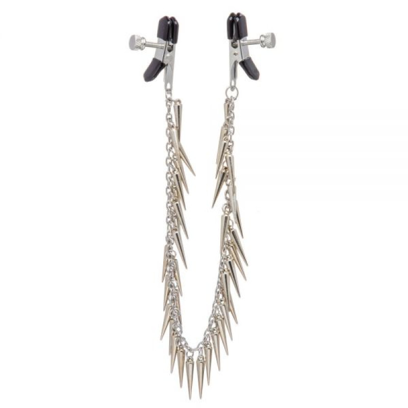 Зажимы на соски Lucky Bay Nipple play плоские Chain and Spike