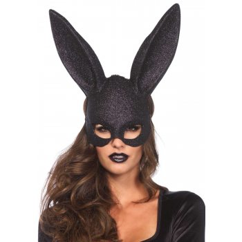 Блестящая маска кролика Leg Avenue Glitter masquerade rabbit mask Black
