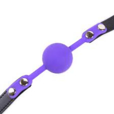 Кляп силиконовый DS Fetish Silicone ball gag metal accesso purple
